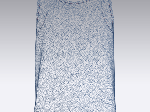 Men Tank Tops - Single Color 3D 모델