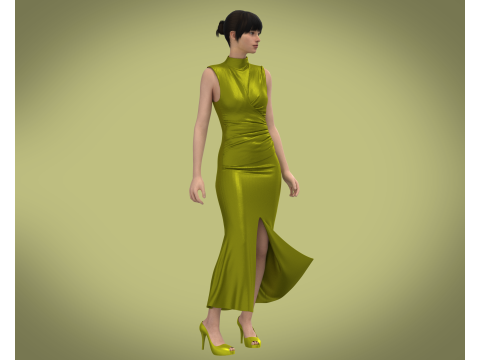 Ladies Nightwear - Silk 3D Model