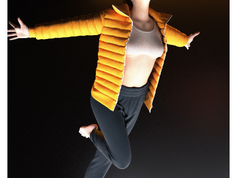 Puffer Jacket with Jogger Modello 3D