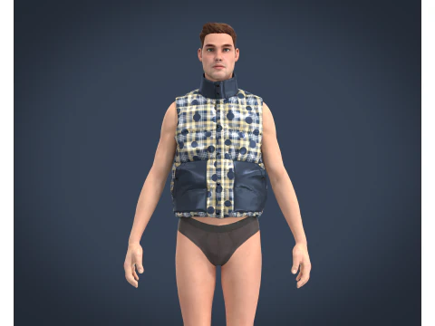 メンズベストジャケット 3Dモデル