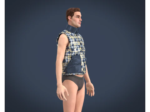 メンズベストジャケット 3Dモデル