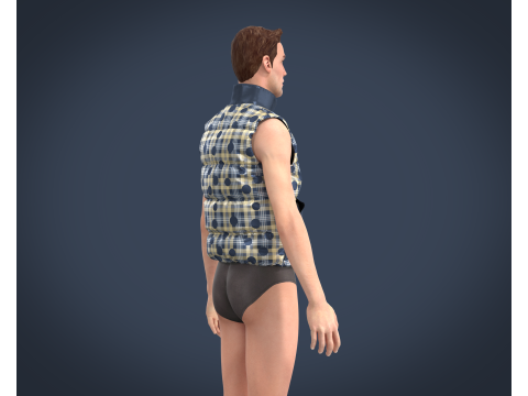 Men Vest Jackets 3Dモデル