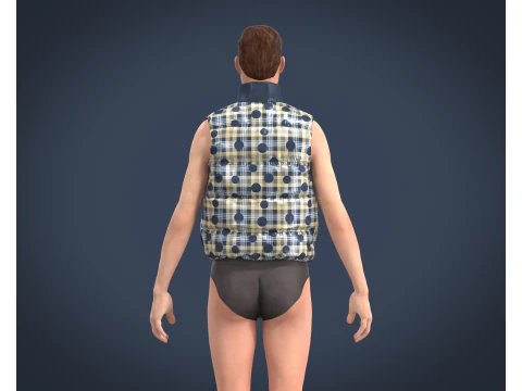 メンズベストジャケット 3Dモデル
