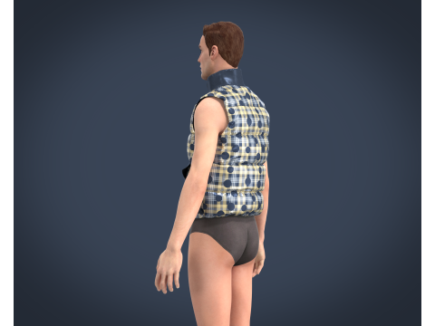 Men Vest Jackets 3Dモデル
