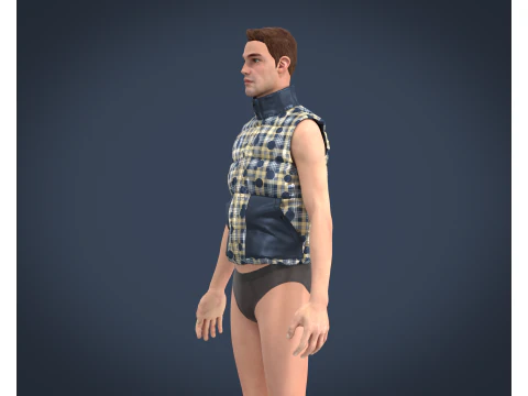 メンズベストジャケット 3Dモデル