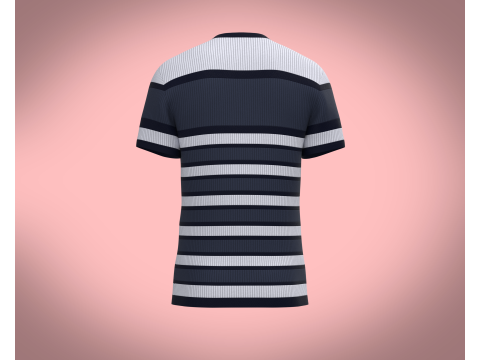 Men White Stripe T-Shirt 3D Модель