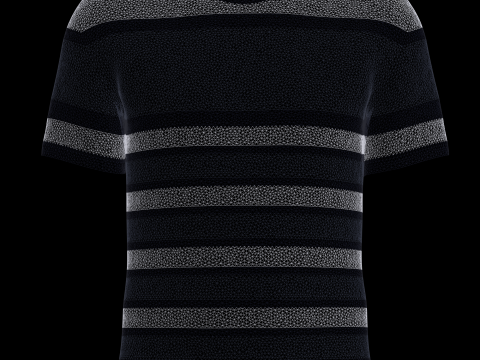 Men White Stripe T-Shirt 3D Модель