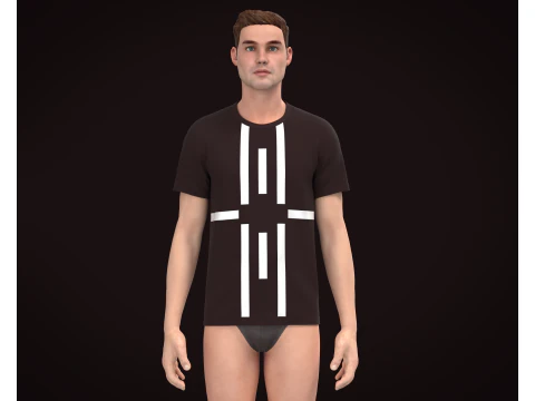 Men Coffee T-shirt 3D Model