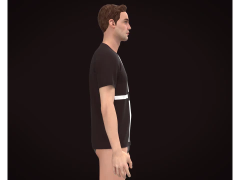 Men Coffee T-shirt 3D Model