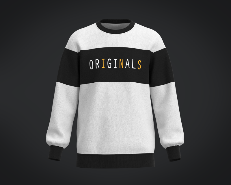 Men Black And White Sweatshirt V2 3D Model .c4d .max .obj .3ds .fbx .stl .blend 
