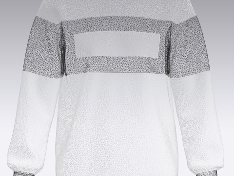 Men Black And White Sweatshirt V2 3D Model