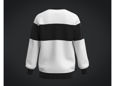 Men Black And White Sweatshirt V2 3D Model