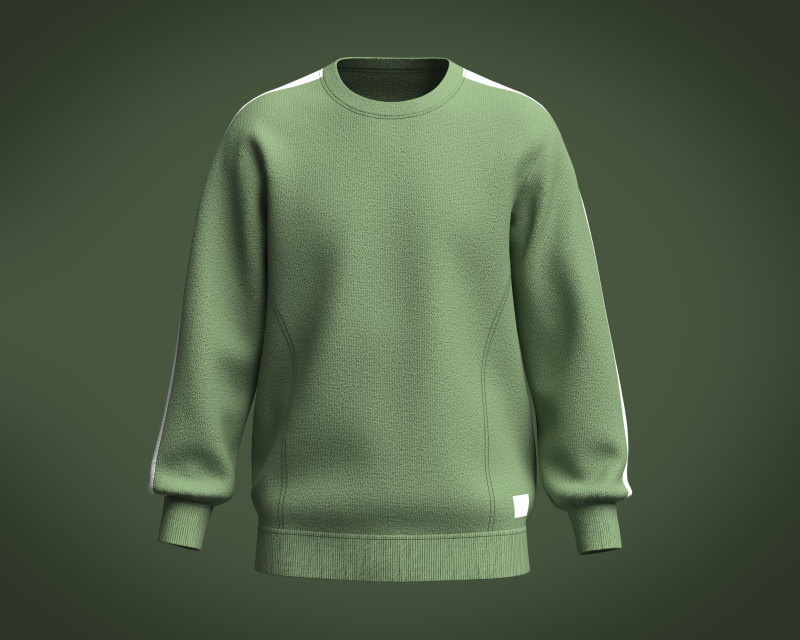 Men Green Sweatshirt 3D Model in Giyim 3DExport