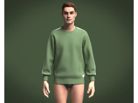 Men Green Sweatshirt 3D Model