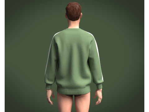 Men Green Sweatshirt Modelo 3D