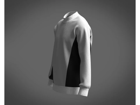 Men Gray Sweatshirt 3D Model