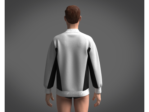 Men Gray Sweatshirt 3D Model
