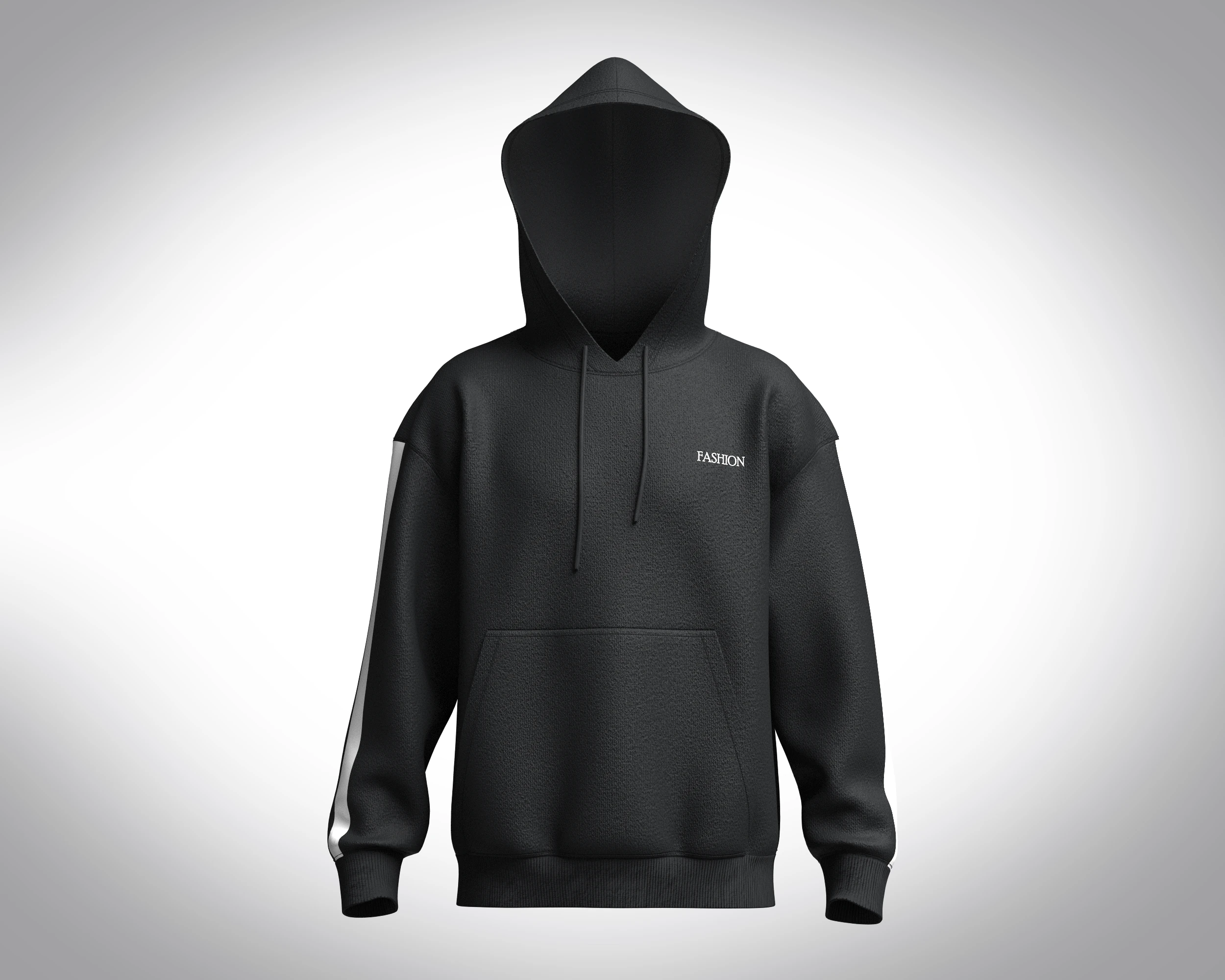 Men Black Hoodie 3D Model .c4d .max .obj .3ds .fbx .stl .blend 