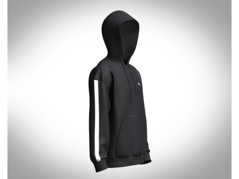 Men Black Hoodie 3D Модель