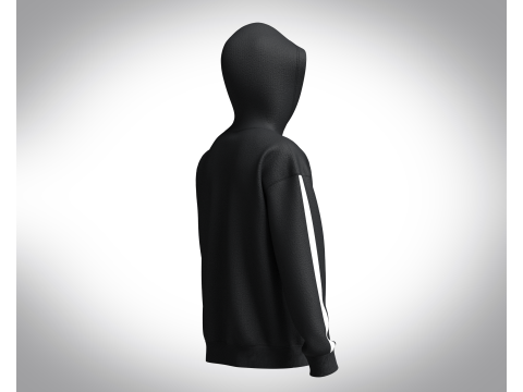Men Black Hoodie 3D Модель