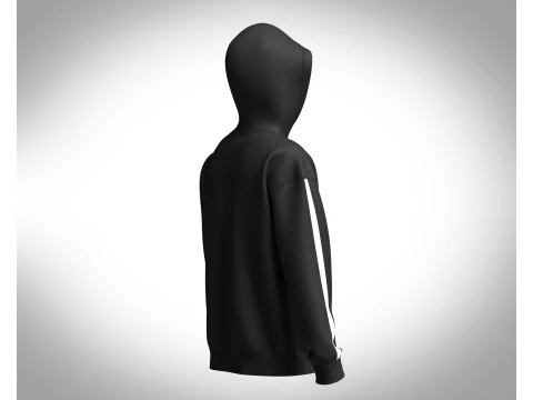 Men Black Hoodie 3D Model