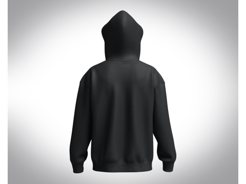 Men Black Hoodie 3D Модель