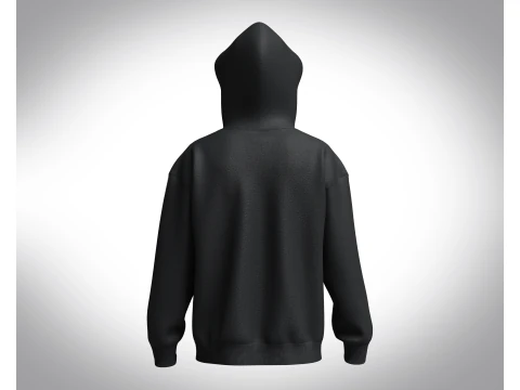 Men Black Hoodie 3D Model