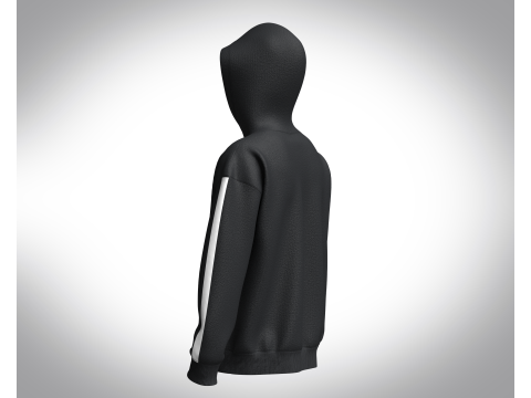 Men Black Hoodie 3D Модель