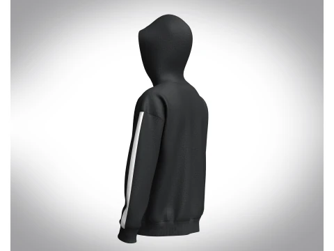 Men Black Hoodie 3D Model