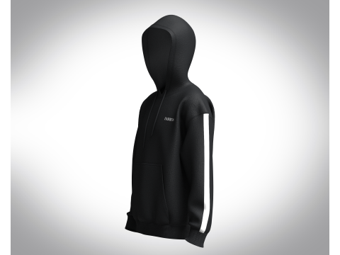 Men Black Hoodie 3D Модель