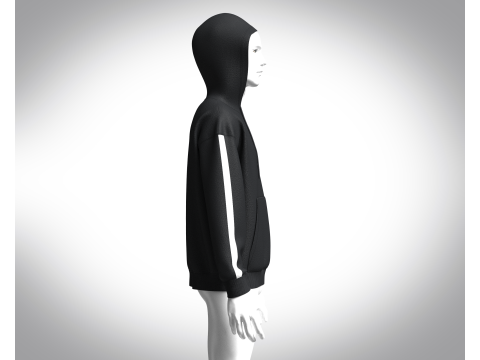 Men Black Hoodie 3D Модель
