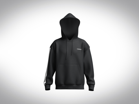 Men Black Hoodie 3D Модель