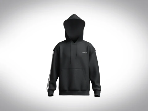 Men Black Hoodie 3D Model