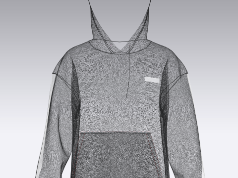 Men Black Hoodie 3D Модель