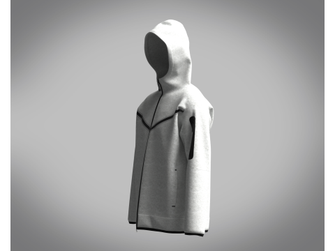 Men Hoodie - Ash 3D 모델