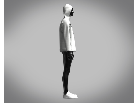 Men Hoodie - Ash 3D 모델