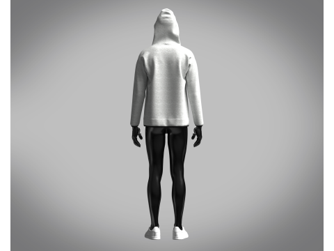 Men Hoodie - Ash 3D 모델