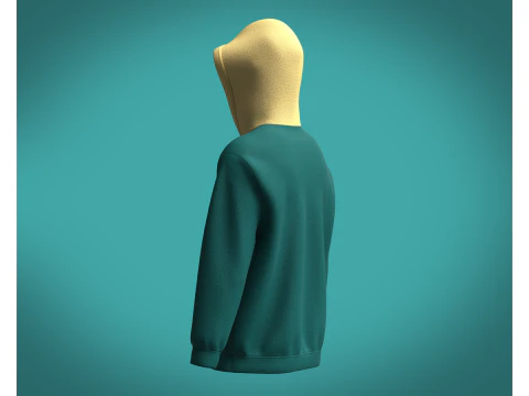 Men Hoodie Cyan 3D Model