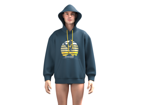 Men Hoodie - Republic 3D 모델