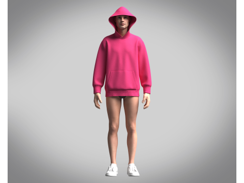 Men Hoodie - PINK Modèle 3D