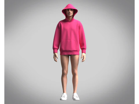 Men Hoodie - PINK 3D Model