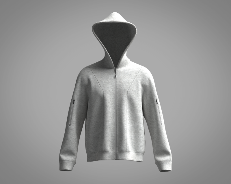 Men Hoodie - Grey Melange 3D मॉडल .c4d .max .obj .3ds .fbx .stl .blend