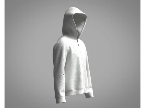 Men Hoodie - Grey Melange 3D Model