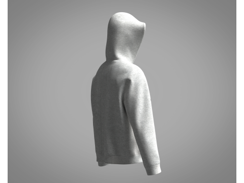 Men Hoodie - Grey Melange 3D मॉडल