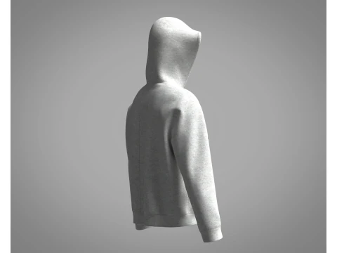 Men Hoodie - Grey Melange 3D Model