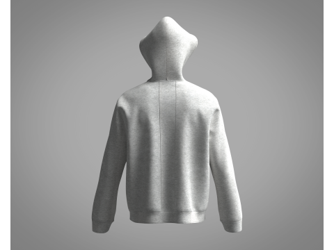 Men Hoodie - Grey Melange 3D मॉडल