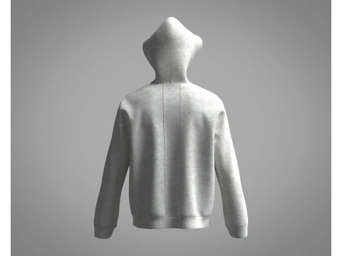 Men Hoodie - Grey Melange 3D Model