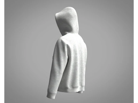 Men Hoodie - Grey Melange 3D Model