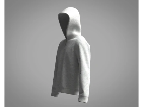 Men Hoodie - Grey Melange 3D Model