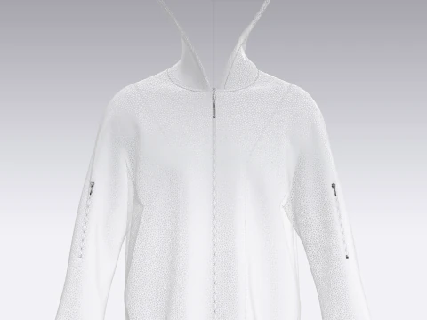 Men Hoodie - Grey Melange 3D Model